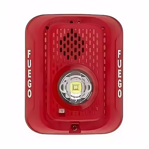 P2RLED-SP LUZ ESTROBOSCOPICA DE PARED COLOR ROJO (INTERIOR LENTE TRANSPARENTE)